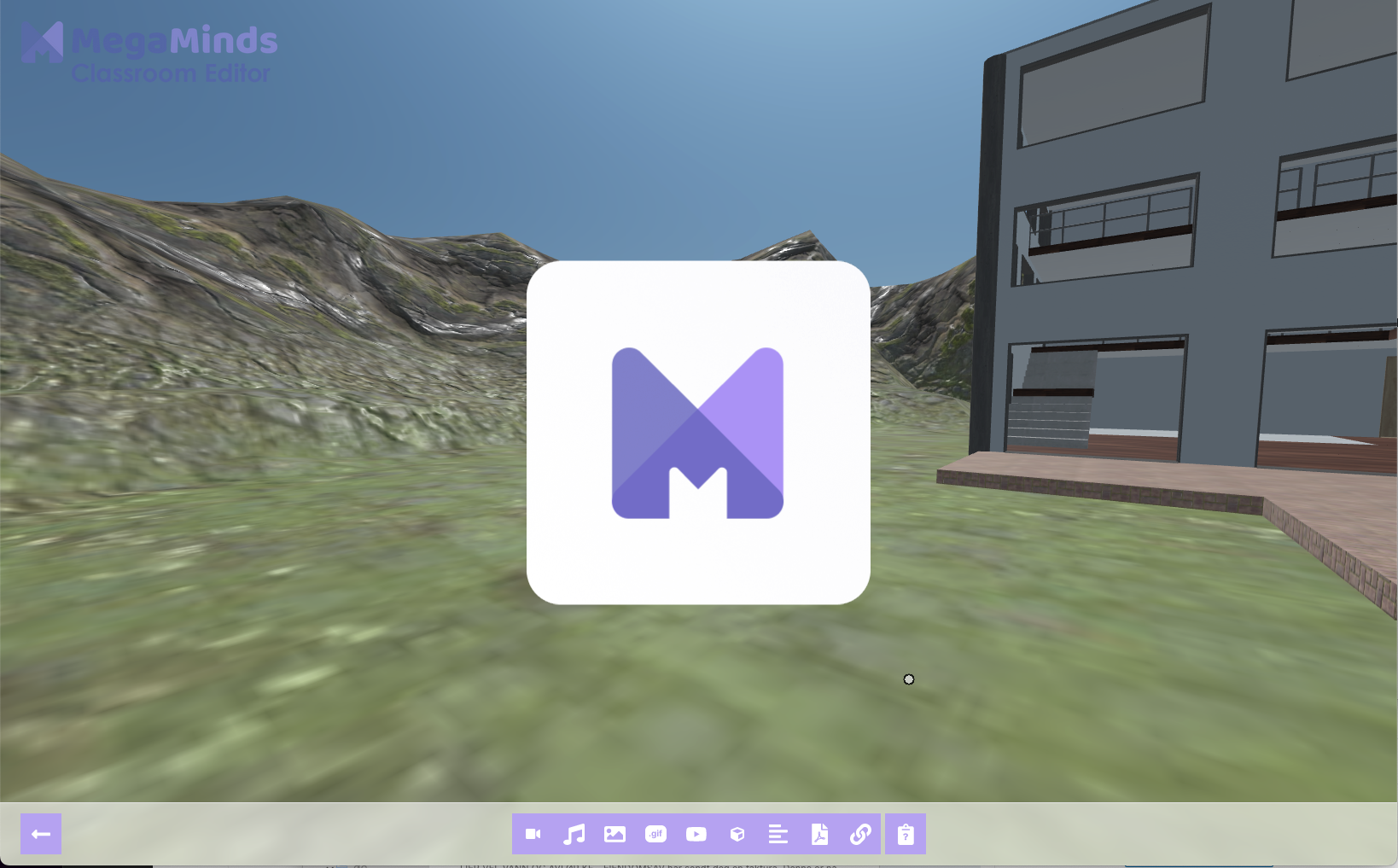 A purple M picture has been uploaded into 3D