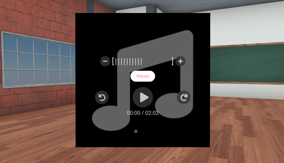 &quot;An audio player inside 3D classroom&quot;