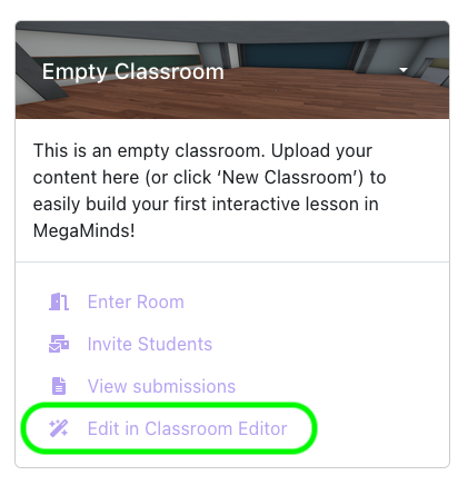 Edit classroom button highlighted