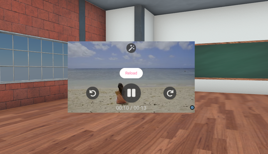 &quot;A video playing inside 3D classroom&quot;